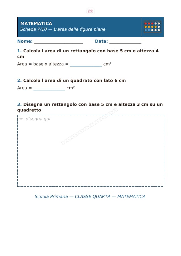 Pagina 7 di 10: Schede di matematica per la classe quarta