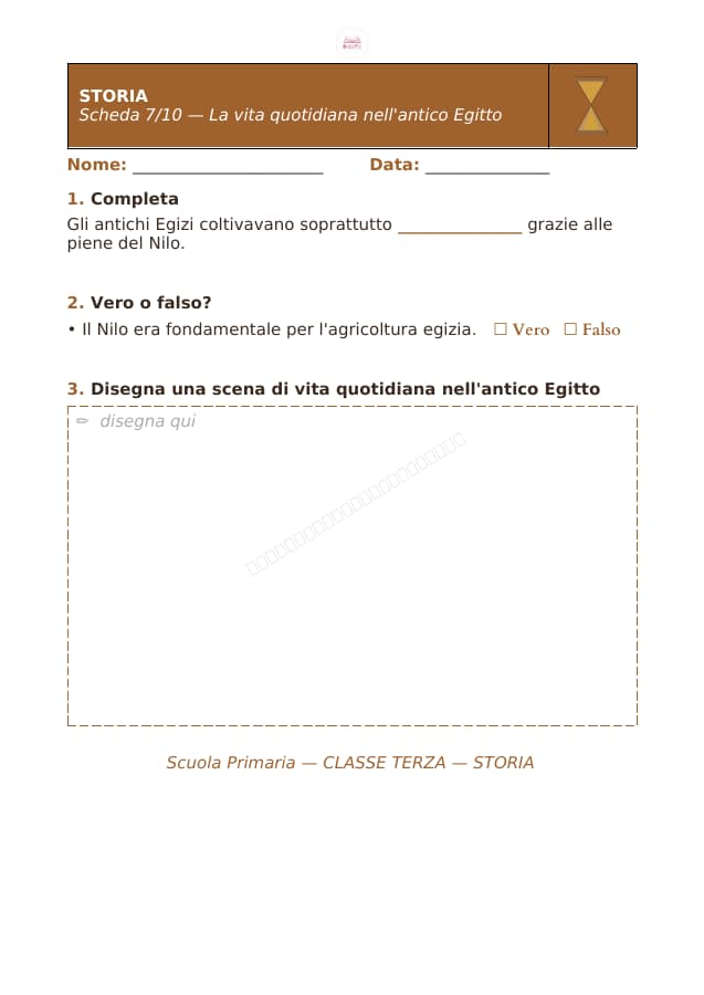 Pagina 7 di 10: Schede di storia per la classe terza