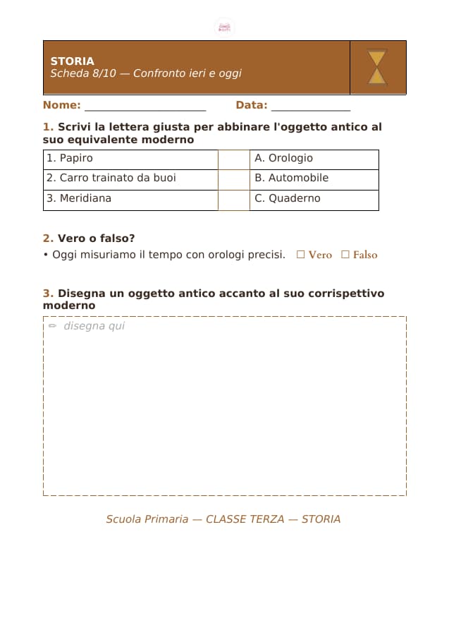 Pagina 8 di 10: Schede di storia per la classe terza
