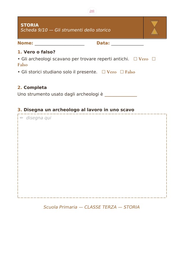 Pagina 9 di 10: Schede di storia per la classe terza