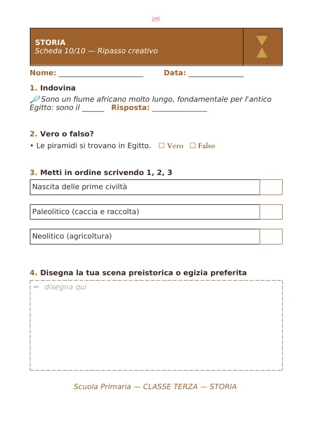 Pagina 10 di 10: Schede di storia per la classe terza
