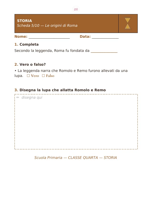 Pagina 5 di 10: Schede di storia per la classe quarta