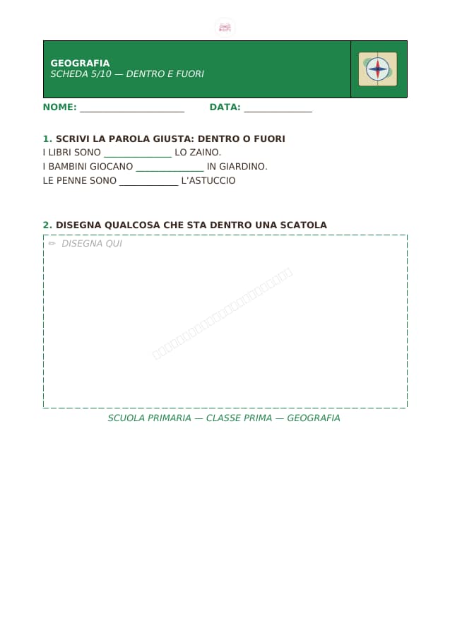 Pagina 5 di 10: Schede di geografia per la classe prima