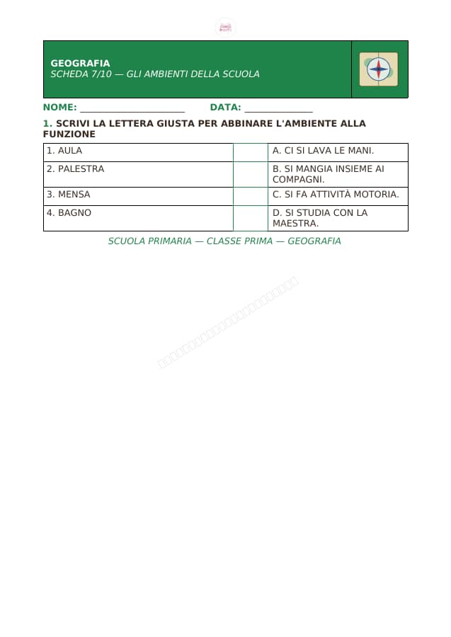 Pagina 7 di 10: Schede di geografia per la classe prima