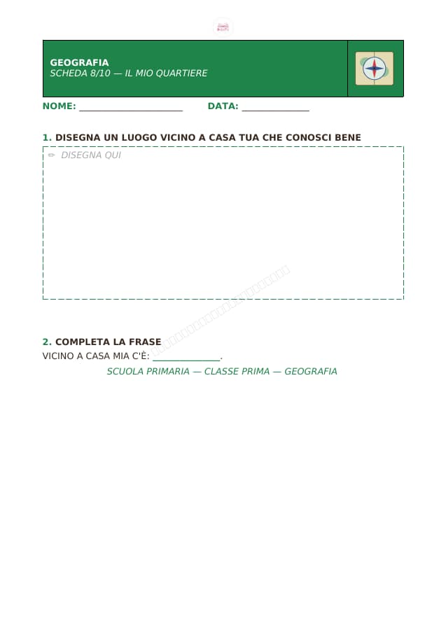 Pagina 8 di 10: Schede di geografia per la classe prima