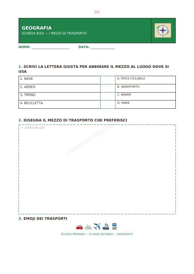 Pagina 8 di 10: Schede di geografia per la classe seconda
