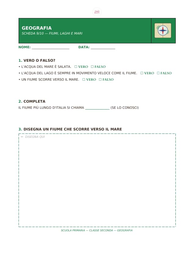 Pagina 9 di 10: Schede di geografia per la classe seconda