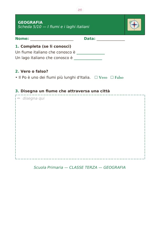 Pagina 5 di 10: Schede di geografia per la classe terza