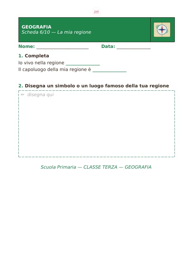 Pagina 6 di 10: Schede di geografia per la classe terza