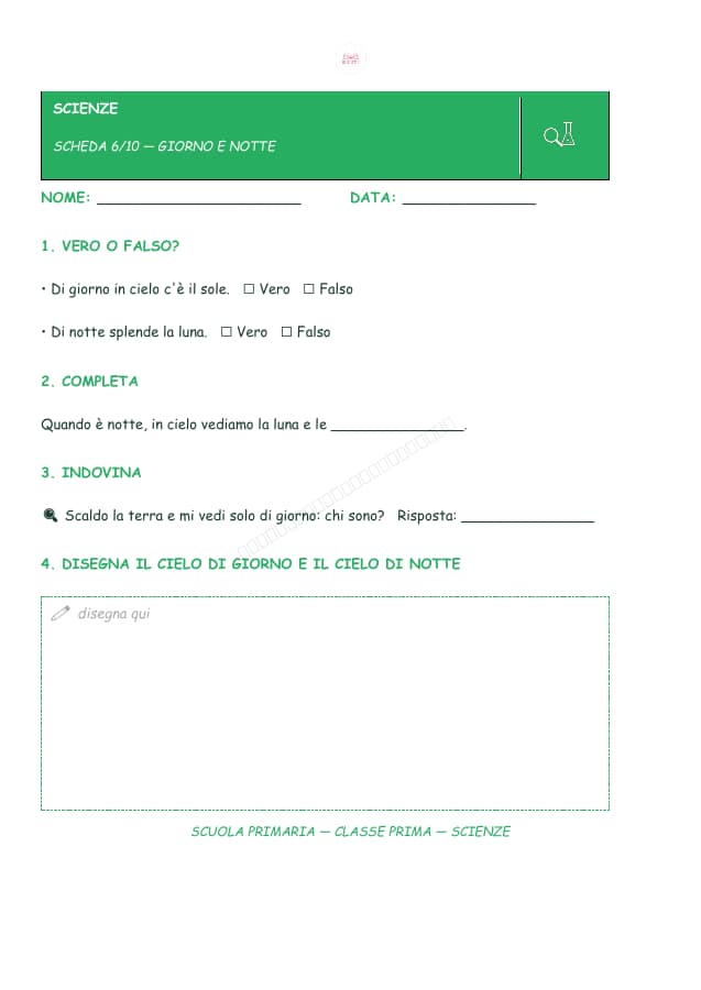 Pagina 7 di 11: Schede di scienze per la classe prima