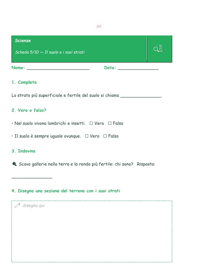 Pagina 5 di 11: Schede di scienze per la classe terza