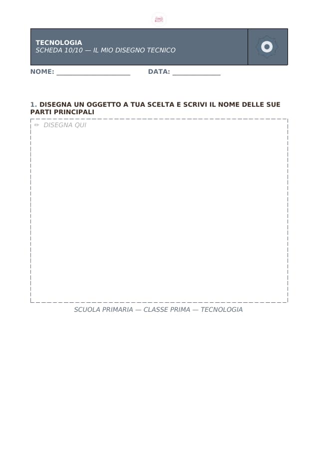 Pagina 10 di 10: Schede di tecnologia per la classe prima