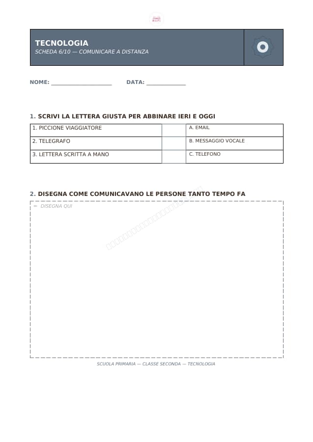 Pagina 6 di 10: Schede di tecnologia per la classe seconda