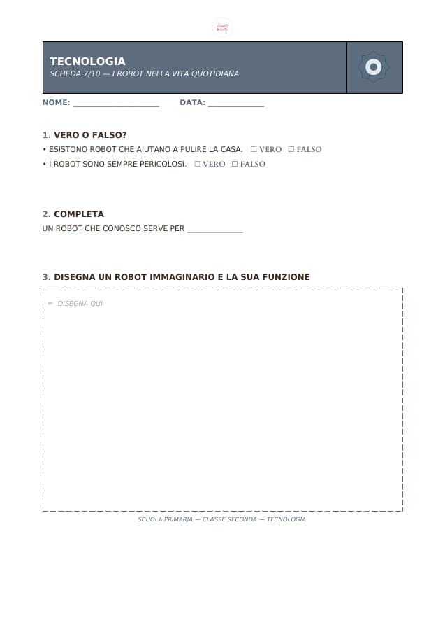 Pagina 7 di 10: Schede di tecnologia per la classe seconda