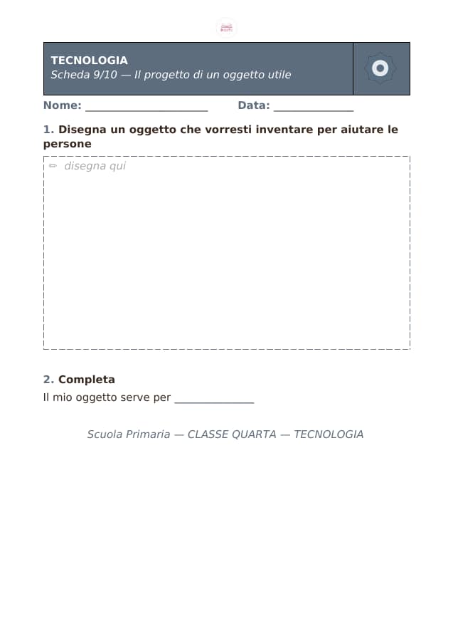 Pagina 9 di 10: Schede di tecnologia per la classe quarta