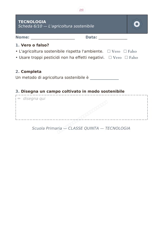 Pagina 6 di 10: Schede di tecnologia per la classe quinta