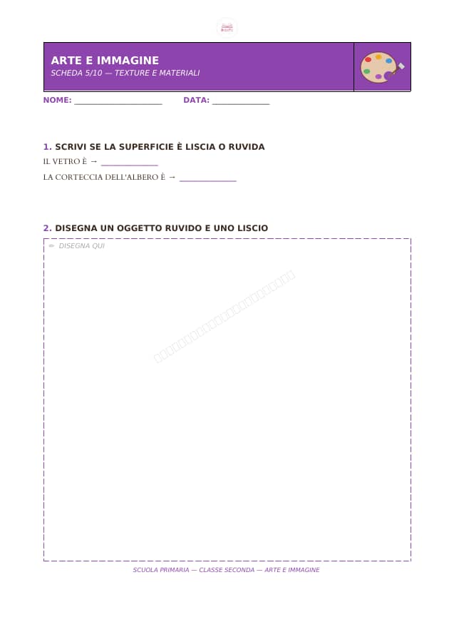 Pagina 5 di 10: Schede di arte e immagine per la classe seconda