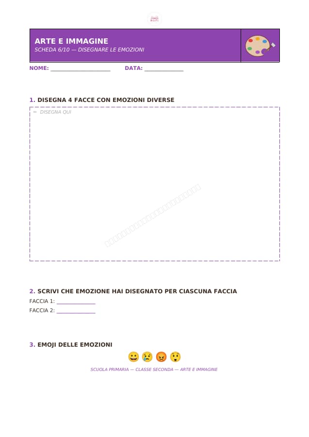 Pagina 6 di 10: Schede di arte e immagine per la classe seconda