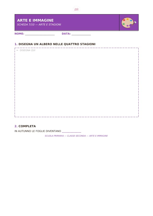 Pagina 7 di 10: Schede di arte e immagine per la classe seconda