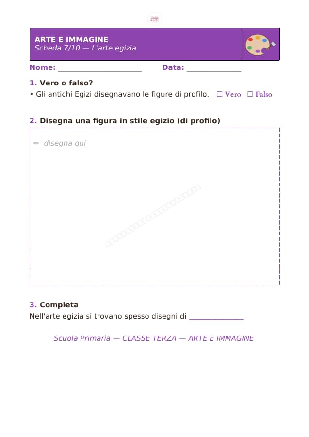 Pagina 7 di 10: Schede di arte e immagine per la classe terza