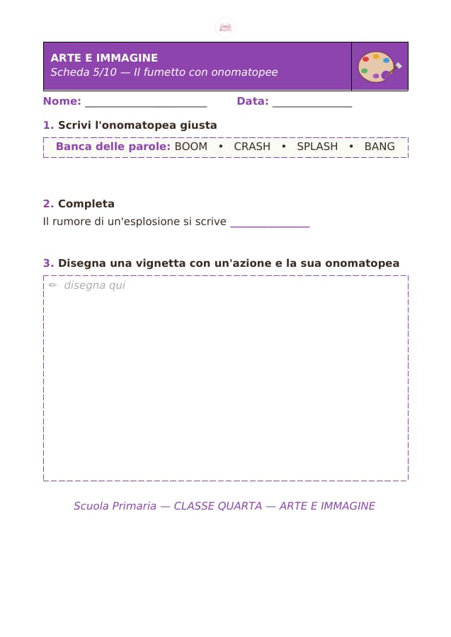 Pagina 5 di 10: Schede di arte e immagine per la classe quarta