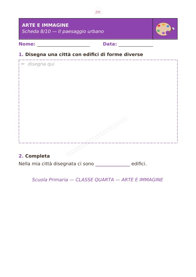 Pagina 8 di 10: Schede di arte e immagine per la classe quarta