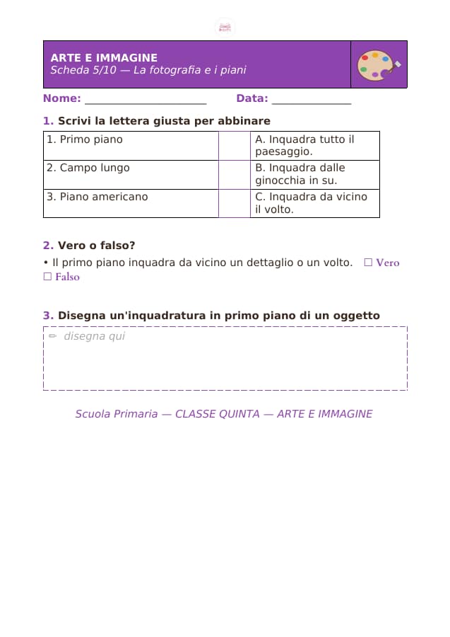 Pagina 5 di 10: Schede di arte e immagine per la classe quinta