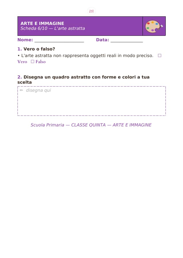 Pagina 6 di 10: Schede di arte e immagine per la classe quinta