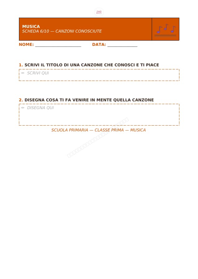 Pagina 6 di 10: Schede di musica per la classe prima