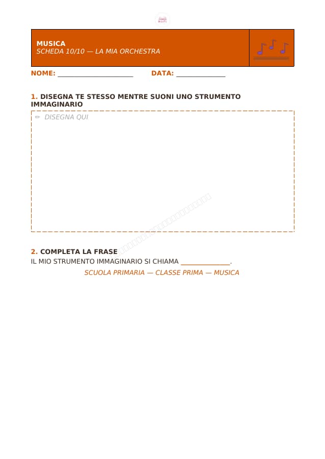 Pagina 10 di 10: Schede di musica per la classe prima
