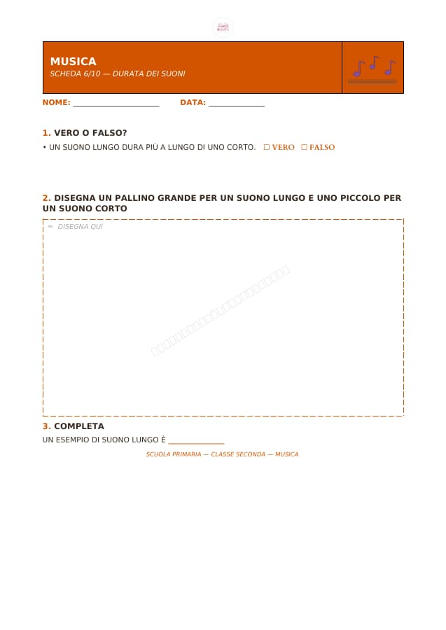 Pagina 6 di 10: Schede di musica per la classe seconda
