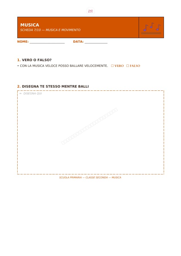 Pagina 7 di 10: Schede di musica per la classe seconda