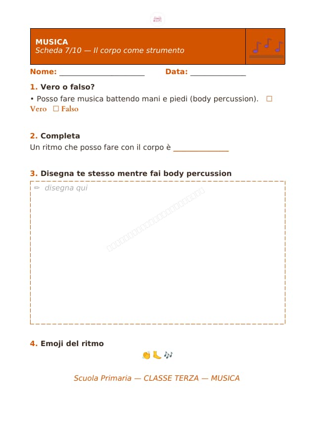 Pagina 7 di 10: Schede di musica per la classe terza