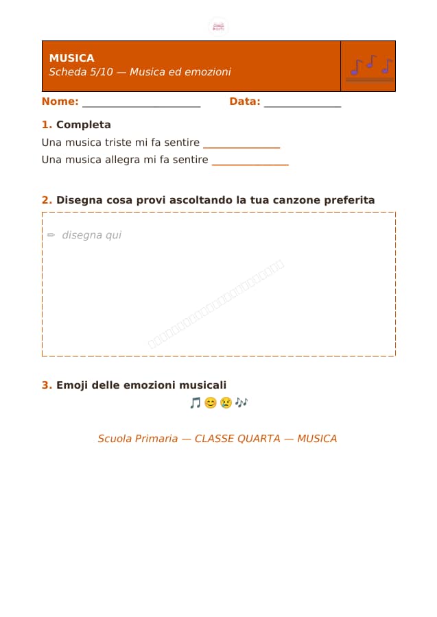 Pagina 5 di 10: Schede di musica per la classe quarta