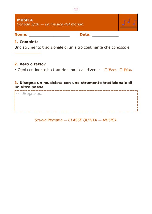Pagina 5 di 10: Schede di musica per la classe quinta