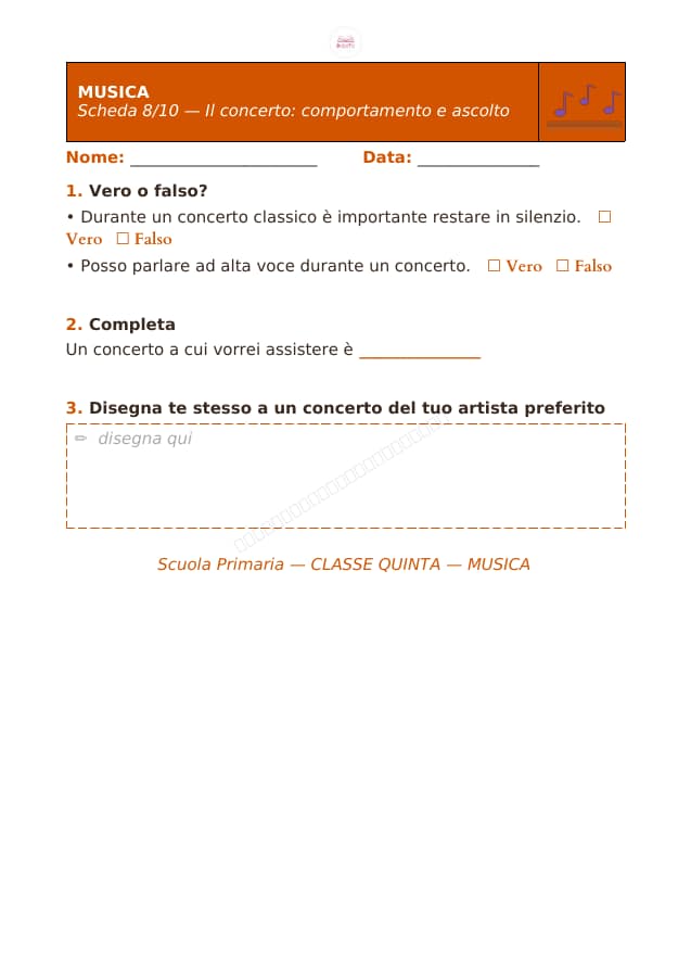 Pagina 8 di 10: Schede di musica per la classe quinta