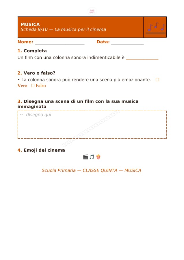 Pagina 9 di 10: Schede di musica per la classe quinta
