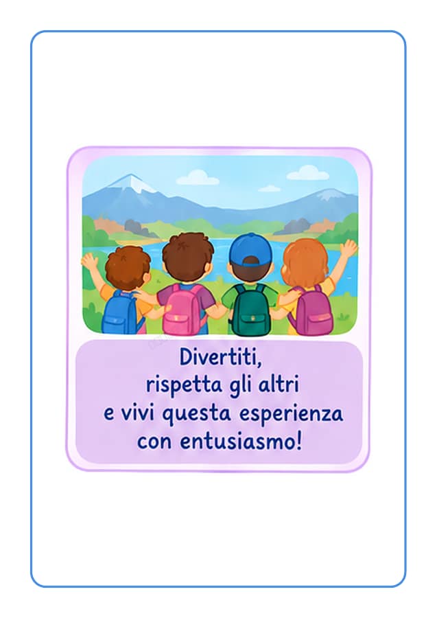 Pagina 10 di 10: La nostra gita scolastica: le nove regole in tessere illustrate
