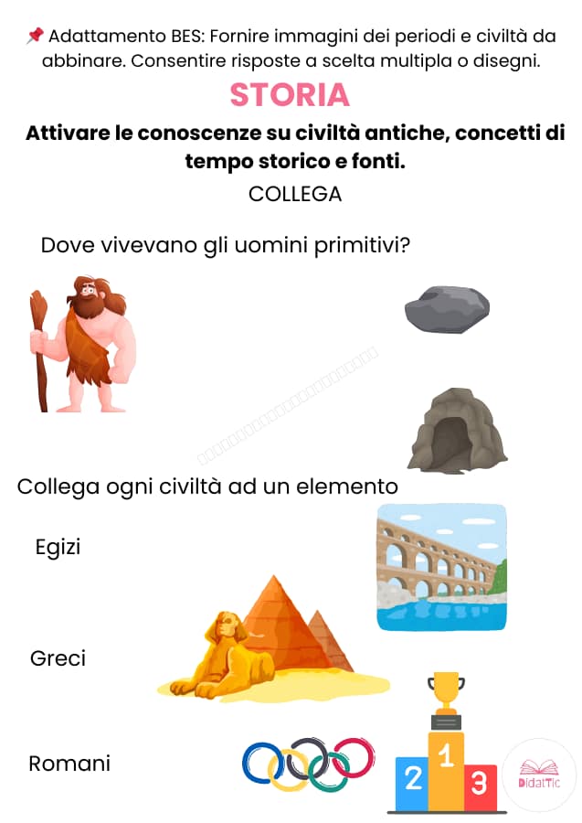 Pagina 8 di 8: Verifica d'ingresso di storia — passato, presente e futuro